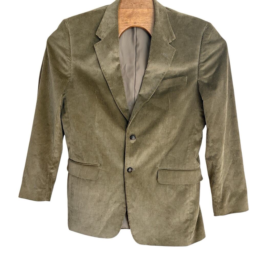 Monsieur Adolfo Brown Corduroy Blazer Men's Size 40L Sport Jacket Coat